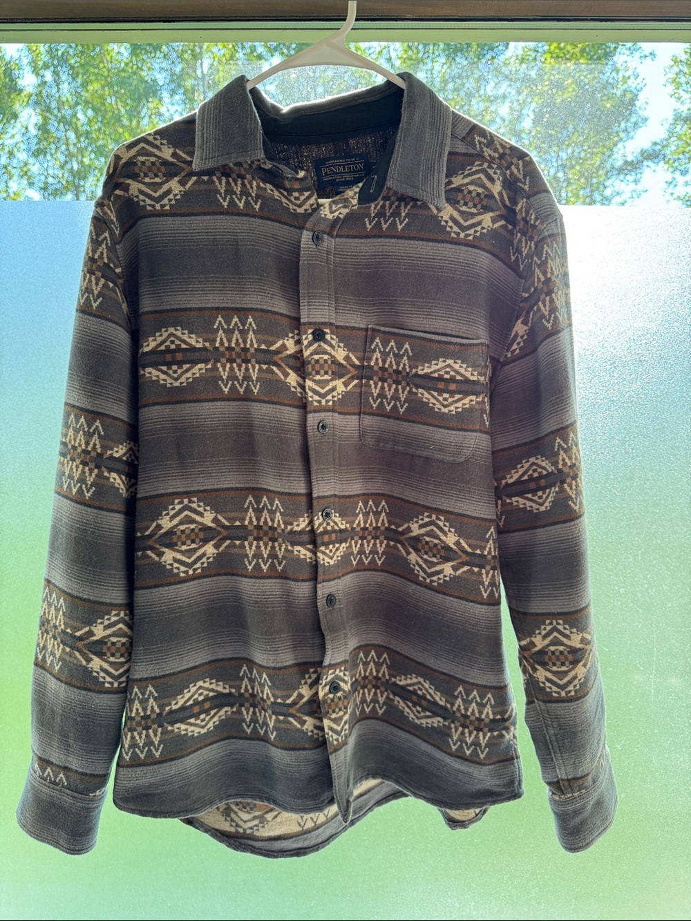 Pendleton Brown & Cream Patterned Lightweight Shirt Jacket